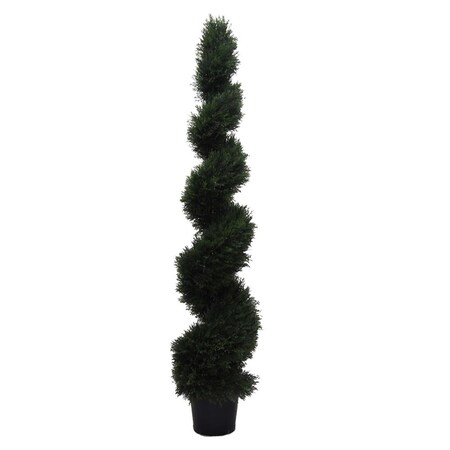 Vickerman UV Cedar Spiral Everyday Topiary on Pot - 6 ft. TP170572